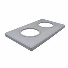 Komínová krycí deska dvouprůduchová  850 x 510 x 50 mm / Ø200/200mm